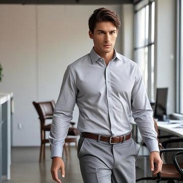 Men’s Premium Light Pink Solid Shirt – Slim Fit, Full Sleeve Formal Wear